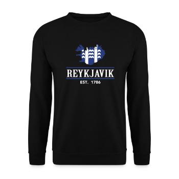 Iceland Reykjavik silhouette vacationer gift - Unisex Sweatshirt - black - Front - Alina (178cm) & Michal (187cm)