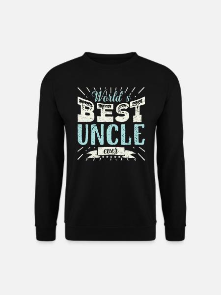 Mens Cool Uncle Gift T Shirt World's Best Uncle - Unisex Pullover - Schwarz