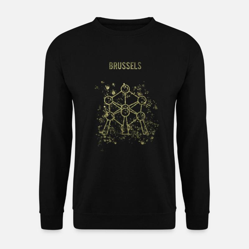 Brüssel Atomium Wahrzeichen Belgien - Unisex Pullover - Schwarz