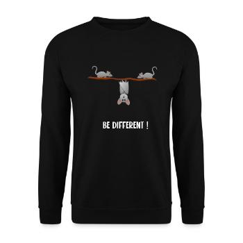 Be different ! - Sweat-shirt Unisexe - noir - Devant - Alina (178cm) & Michal (187cm)