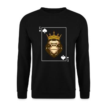 Poker Royalsigns King King Card Karo Skat - Unisex Sweatshirt - black - Front - Alina (178cm) & Michal (187cm)