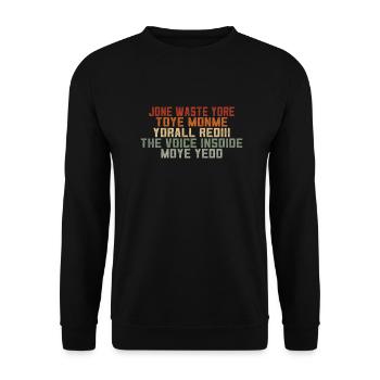 Jone Waste Your Time - Unisex Pullover - Schwarz - Vorne - Alina (178cm) & Michal (187cm)
