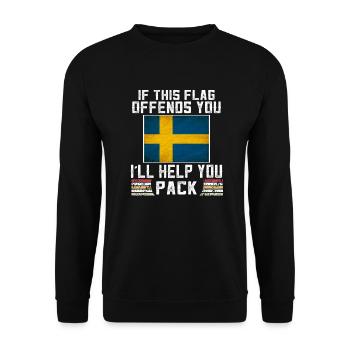 si ce drapeau vous offense, je vais vous aider - Sweat-shirt Unisexe - noir - Devant - Alina (178cm) & Michal (187cm)