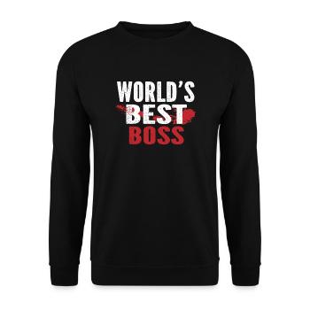 Worlds Best Boss - Unisex Sweatshirt - black - Front - Alina (178cm) & Michal (187cm)