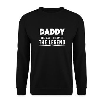 Papa Mann Mythos Legende - Unisex Pullover - Schwarz - Vorne - Alina (178cm) & Michal (187cm)
