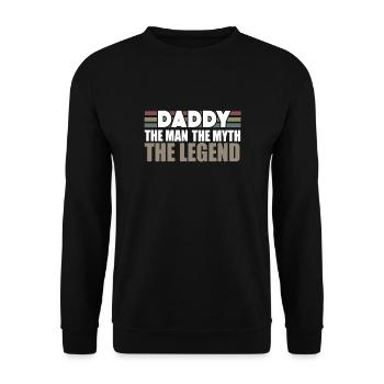 Papa Mann Mythos Legende - Unisex Pullover - Schwarz - Vorne - Alina (178cm) & Michal (187cm)