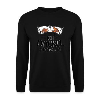 Hund Dackel Ich Dackel Jetzt Ins Bett - Unisex Pullover - Schwarz - Vorne - Alina (178cm) & Michal (187cm)