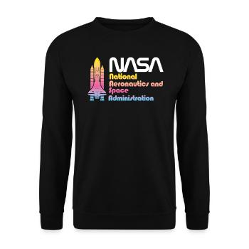 NASA National Aeronautics And Space Administration - Unisex Sweatshirt - black - Front - Alina (178cm) & Michal (187cm)