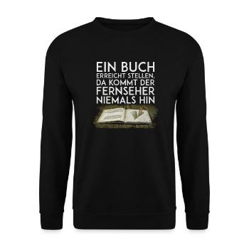 Bücher lesen - Unisex Pullover - Schwarz - Vorne - Alina (178cm) & Michal (187cm)