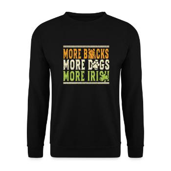 Mehr Schwarze Mehr Hunde Mehr Iren - Unisex Pullover - Schwarz - Vorne - Alina (178cm) & Michal (187cm)