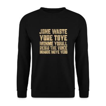 Jone Waste Yore Toye Monme Yorall RedIII The Voice - Unisex Pullover - Schwarz - Vorne - Alina (178cm) & Michal (187cm)