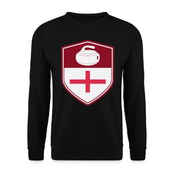 England Flag Curling Team Winter Ice Sport - Unisex Sweatshirt - black - Front - Alina (178cm) & Michal (187cm)