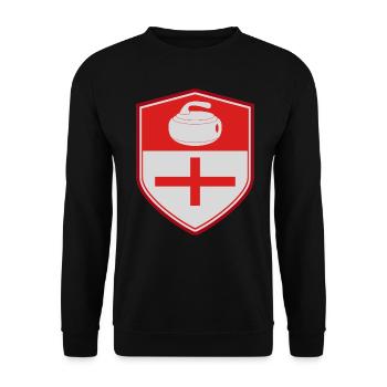 England Flag Curling Team Winter Ice Sport - Unisex Sweatshirt - black - Front - Alina (178cm) & Michal (187cm)