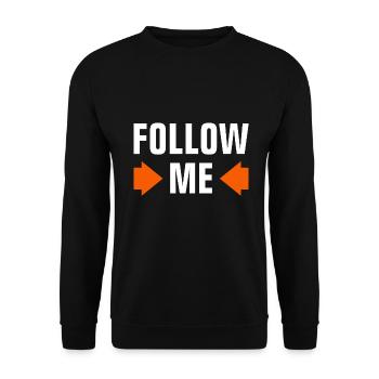 FOLLOW ME - FOLLOWER - LIKES - SOCIAL MEDIA - Unisex Pullover - Schwarz - Vorne - Alina (178cm) & Michal (187cm)