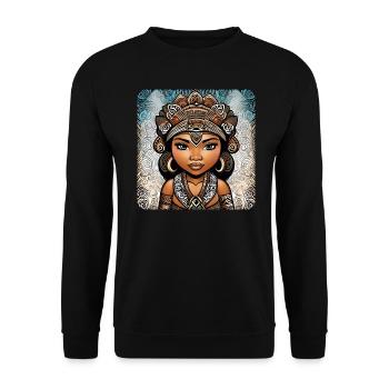 Geheimnisvolle Dschungel Queen - Unisex Pullover - Schwarz - Vorne - Alina (178cm) & Michal (187cm)