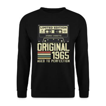 59th Retro Style Anniversary Gift 1965 - Unisex Sweatshirt - black - Front - Alina (178cm) & Michal (187cm)