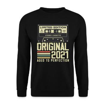 3rd Retro Style Anniversary Gift 2021 - Unisex Sweatshirt - black - Front - Alina (178cm) & Michal (187cm)