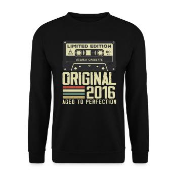 8th Retro Style Anniversary Gift 2016 - Unisex Sweatshirt - black - Front - Alina (178cm) & Michal (187cm)