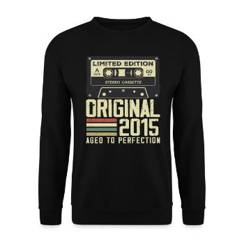 9th Retro Style Anniversary Gift 2015 - Unisex Sweatshirt - black - Front - Alina (178cm) & Michal (187cm)