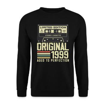 25th Retro Style Anniversary Gift 1999 - Unisex Sweatshirt - black - Front - Alina (178cm) & Michal (187cm)