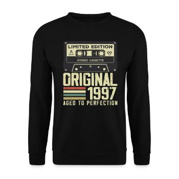 27th Retro Style Anniversary Gift 1997 - Unisex Sweatshirt - black - Front - Alina (178cm) & Michal (187cm)