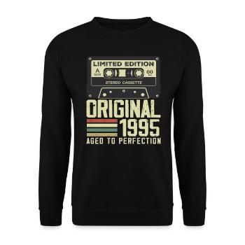 29th Retro Style Anniversary Gift 1995 - Unisex Sweatshirt - black - Front - Alina (178cm) & Michal (187cm)