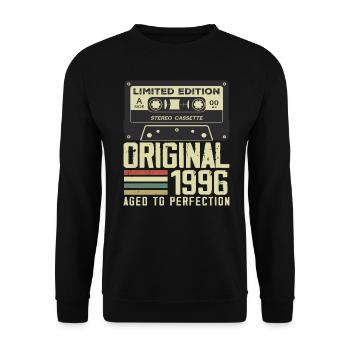28th Retro Style Anniversary Gift 1996 - Unisex Sweatshirt - black - Front - Alina (178cm) & Michal (187cm)