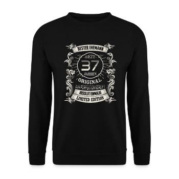 Seit 37 Jahren Hochzeitstag Malachithochzeit Ehe - Unisex Pullover - Schwarz - Vorne - Alina (178cm) & Michal (187cm)