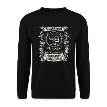 48 Hochzeitstag Seit 48 Jahren Diademhochzeit Ehe - Unisex Pullover - Schwarz - Vorne - Alina (178cm) & Michal (187cm)