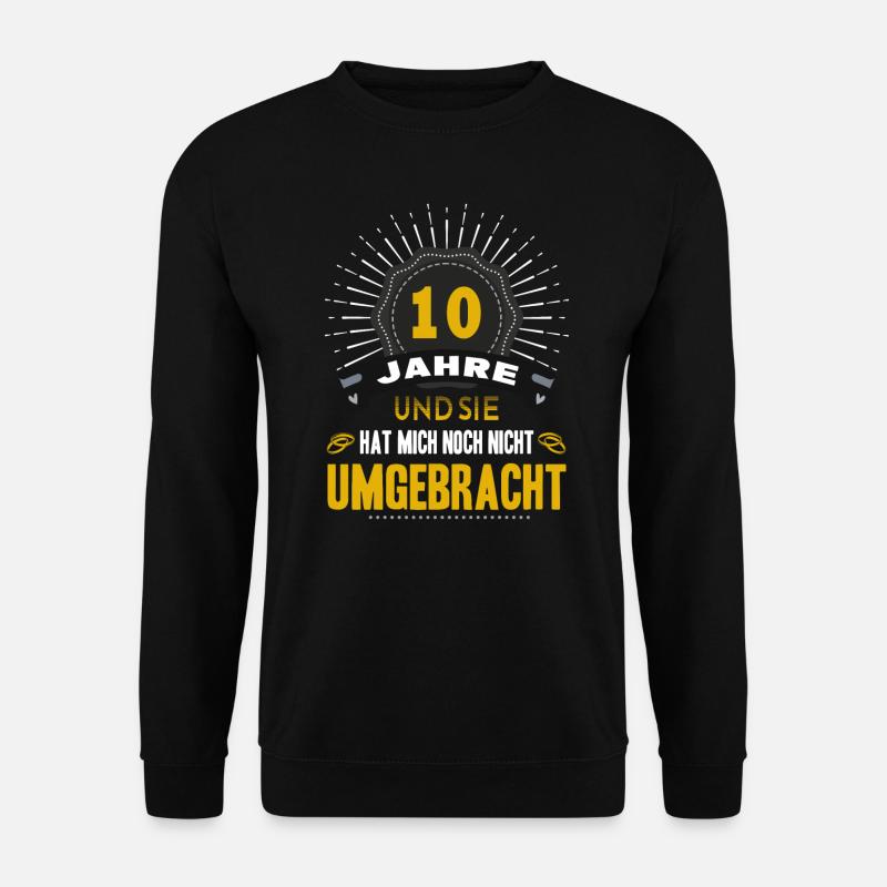 10 Hochzeitstag Mann 10 Jahre Ehe Rosenhochzeit - Unisex Pullover - Schwarz