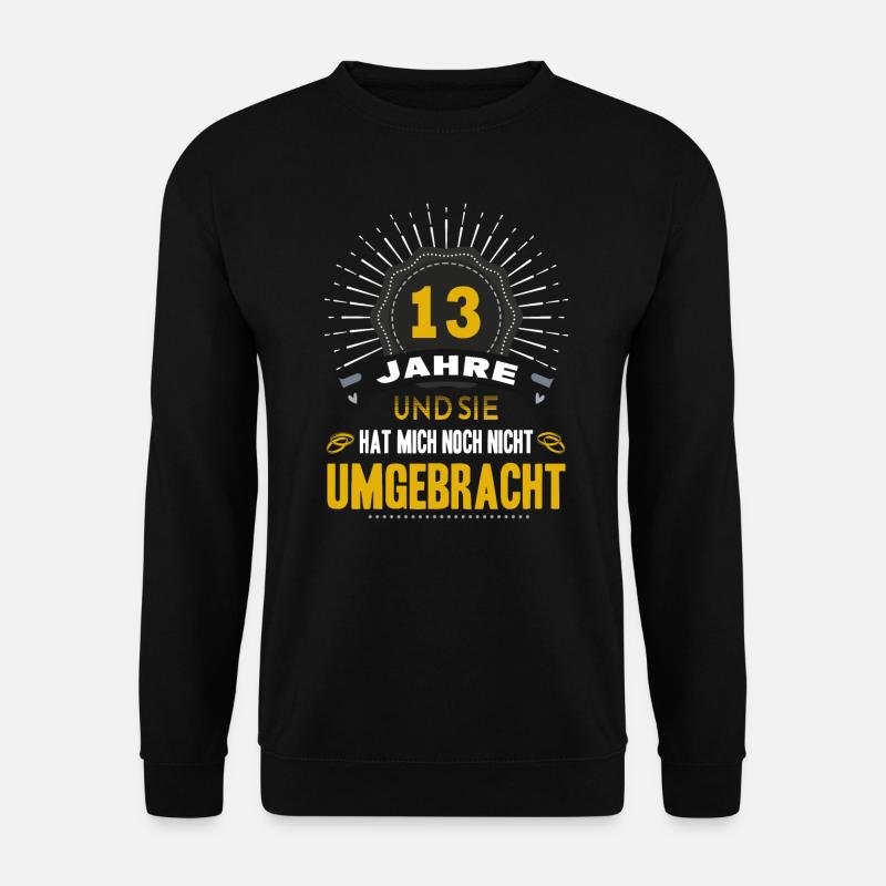 13 Hochzeitstag Mann 13 Jahre Ehe Veilchenhochzeit - Unisex Pullover - Schwarz