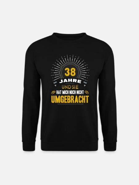 38 Hochzeitstag Mann 38 Jahre Ehe Feuerhochzeit - Unisex Pullover - Schwarz