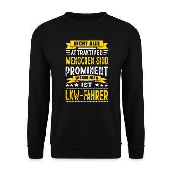 Nicht Alle Menschen Sind Prominent LKW-Fahrer - Unisex Pullover - Schwarz - Vorne - Alina (178cm) & Michal (187cm)