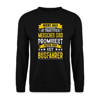 Nicht Alle Menschen Sind Prominent Busfahrer Bus - Unisex Pullover - Schwarz - Vorne - Alina (178cm) & Michal (187cm)
