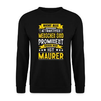 Nicht Alle Menschen Sind Prominent Maurer - Unisex Pullover - Schwarz - Vorne - Alina (178cm) & Michal (187cm)
