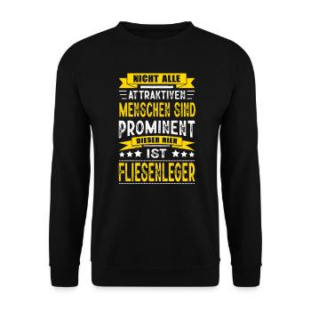 Nicht Alle Menschen Sind Prominent Fliesenleger - Unisex Pullover - Schwarz - Vorne - Alina (178cm) & Michal (187cm)
