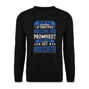 Binnenschiffer Spruch Schifffahrt Geselle Arbeit - Unisex Pullover - Schwarz - Vorne - Alina (178cm) & Michal (187cm)