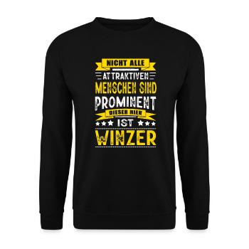 Nicht Alle Menschen Sind Prominent Winzer - Unisex Pullover - Schwarz - Vorne - Alina (178cm) & Michal (187cm)