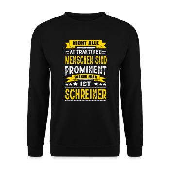 Nicht Alle Menschen Sind Prominent Schreiner - Unisex Pullover - Schwarz - Vorne - Alina (178cm) & Michal (187cm)