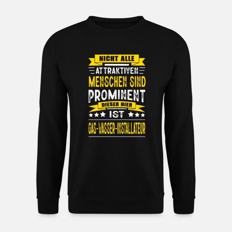 Gas-Wasser-Installateur Klempner Geselle Meister - Unisex Pullover - Schwarz