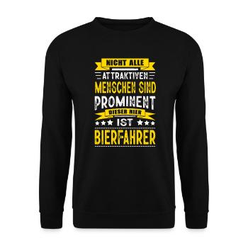 Nicht Alle Menschen Sind Prominent Bierfahrer - Unisex Pullover - Schwarz - Vorne - Alina (178cm) & Michal (187cm)