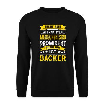 Nicht Alle Menschen Sind Prominent Bäcker - Unisex Pullover - Schwarz - Vorne - Alina (178cm) & Michal (187cm)