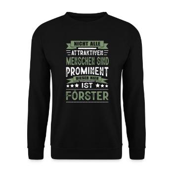 Nicht Alle Menschen Sind Prominent Förster - Unisex Pullover - Schwarz - Vorne - Alina (178cm) & Michal (187cm)
