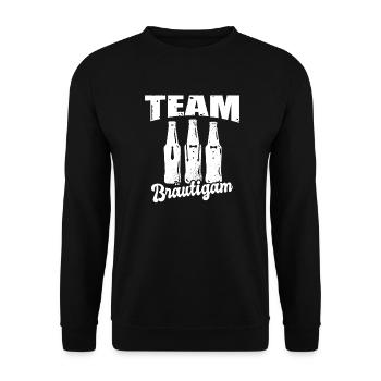 JGA Team Bräutigam Junggesellenabschied Kostüm - Unisex Pullover - Schwarz - Vorne - Alina (178cm) & Michal (187cm)