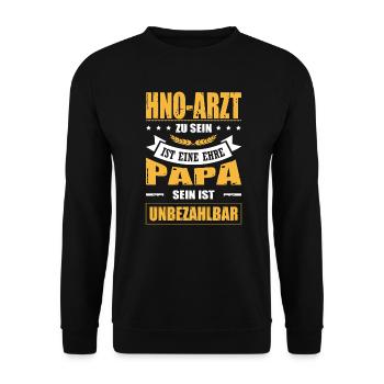 Arzt Zu Sein Ist Eine Ehre Papa Sein Unbezahlbar - Unisex Pullover - Schwarz - Vorne - Alina (178cm) & Michal (187cm)