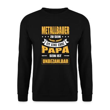 Schweißer Zu Sein Eine Ehre Papa Sein Unbezahlbar - Unisex Pullover - Schwarz - Vorne - Alina (178cm) & Michal (187cm)