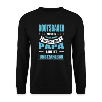 Bootsbauer Zu Sein Eine Ehre Papa Sein Unbezahlbar - Unisex Pullover - Schwarz - Vorne - Alina (178cm) & Michal (187cm)