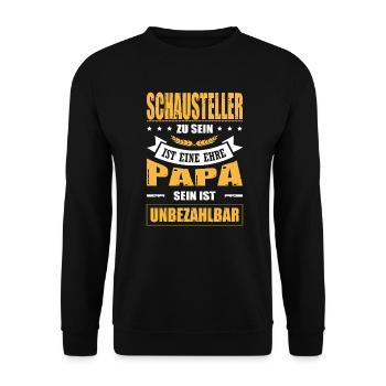 Schausteller Sein Eine Ehre Papa Sein Unbezahlbar - Unisex Pullover - Schwarz - Vorne - Alina (178cm) & Michal (187cm)