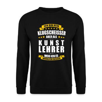 Ich Bin Kein Klugscheisser Kunstlehrer Lehrer - Unisex Pullover - Schwarz - Vorne - Alina (178cm) & Michal (187cm)