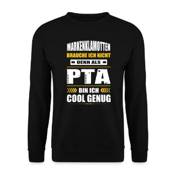 Markenklamotten Brauche Ich Nicht PTA Abschluss - Unisex Pullover - Schwarz - Vorne - Alina (178cm) & Michal (187cm)